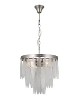 Люстра подвесная Souls V10784-4P Moderli прозрачная на 4 лампы, основание матовое хром в стиле классический современный Люстра подвесная Souls V10784-4P Moderli прозрачная на 4 лампы, основание матовое хром в стиле классический современный